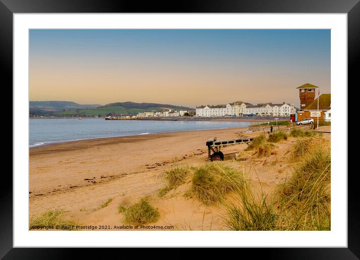 Exmouth Beach and Sea Front Framed Mounted Print by Paul F Prestidge