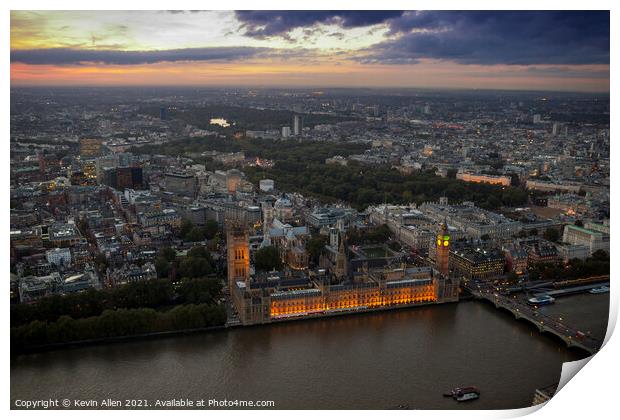 Westminster Evening Print by Kevin Allen