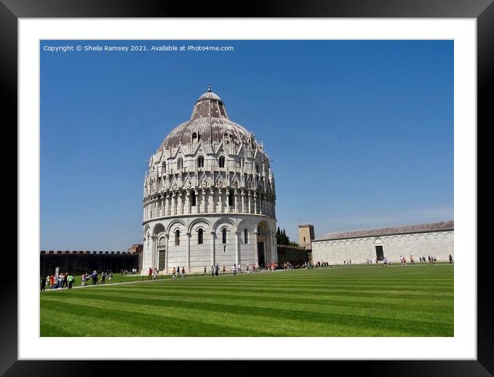 The Baptistry of St John Pisa Framed Mounted Print by Sheila Ramsey