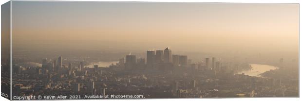Canary Wharf Mist Canvas Print by Kevin Allen