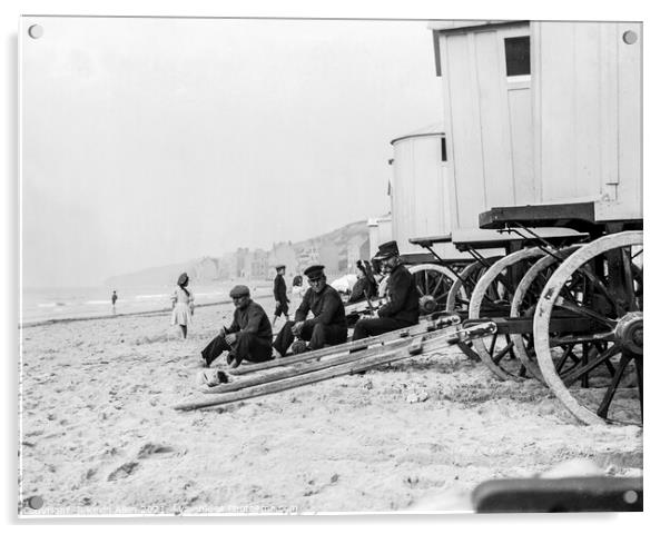 Bathing Machines, ,from original vintage negative Acrylic by Kevin Allen