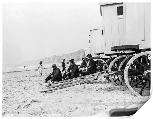 Bathing Machines, ,from original vintage negative Print by Kevin Allen