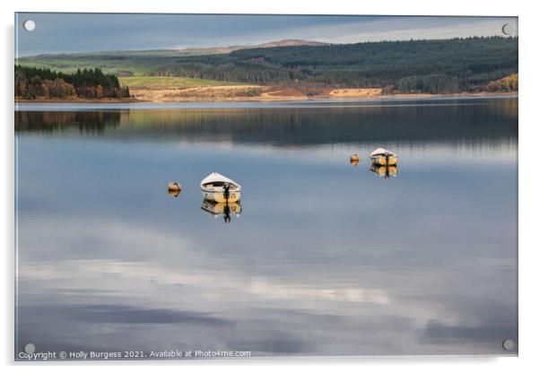Kielder waters, Reservoir Northumberland  Acrylic by Holly Burgess
