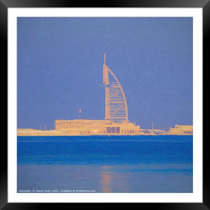 Burj AL Arab Architecture Art Framed Mounted Print by David Pyatt