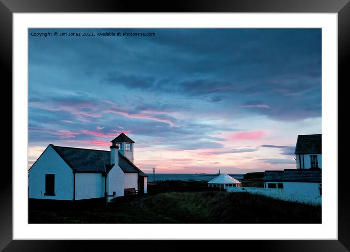 Waiting for the sun to rise at Seaton Sluice Framed Mounted Print by Jim Jones