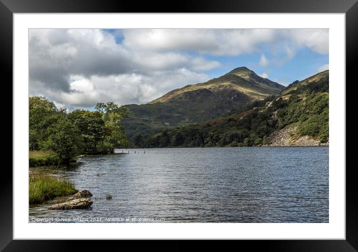 Llyn Gwynant in the Nant Gwynant Valley Snowdonia Framed Mounted Print by Nick Jenkins