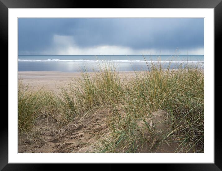 Moody sky at Saunton Beach Framed Mounted Print by Tony Twyman