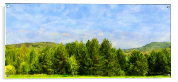 Summer forest and blue sky Acrylic by Wdnet Studio