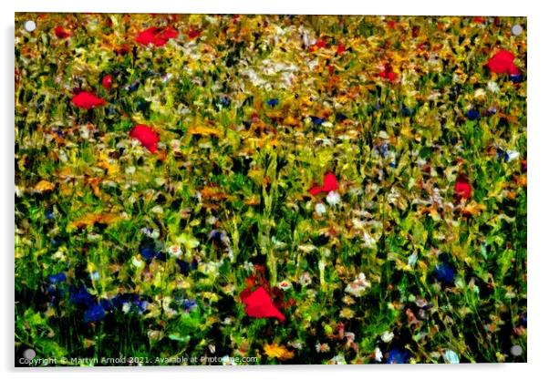 Spring flower meadow Co. Durham - photo based digital art Acrylic by Martyn Arnold