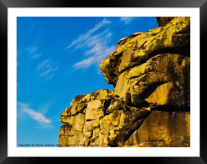 Craggy Profile Framed Mounted Print by Steven Watson