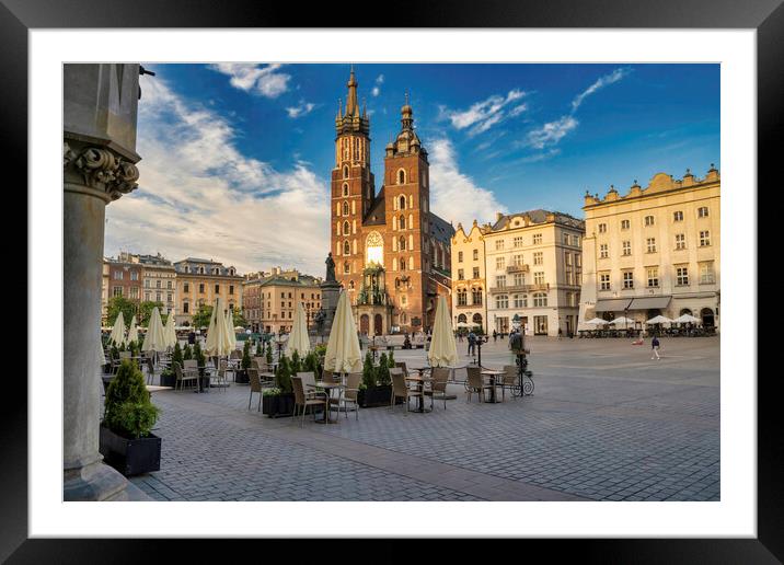 Krakow, Poland - MAY 18, 2020: The city is slowly restoring it's energy after the lockdown due to coronavirus is lifted Framed Mounted Print by Arpan Bhatia
