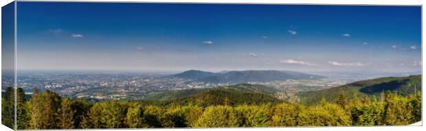 Bielsko Biala, South Poland: Wide angle from up above panoramic  Canvas Print by Arpan Bhatia