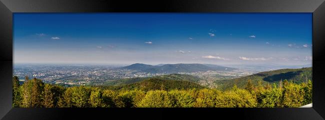 Bielsko Biala, South Poland: Wide angle from up above panoramic  Framed Print by Arpan Bhatia