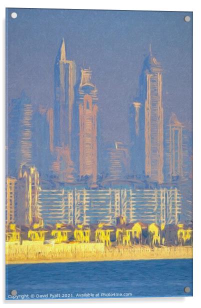 Dubai Architecture Art  Acrylic by David Pyatt