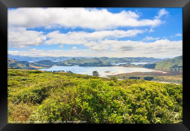 View of the Otago Peninsular Framed Print by Kevin Hellon