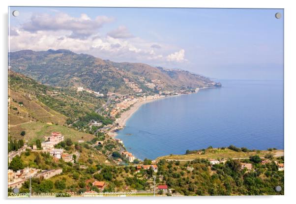 View from Teatro Greco - Taormina Acrylic by Laszlo Konya