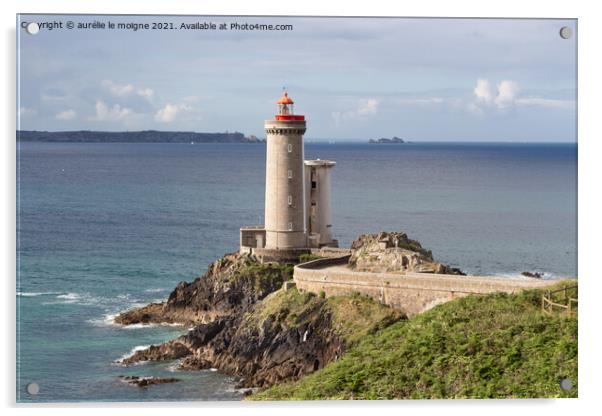 Petit Minou lighthouse in Plouzane Acrylic by aurélie le moigne