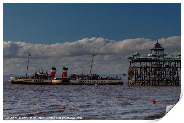 PS Waverley leaving Clevedon Pier Print by Rory Hailes