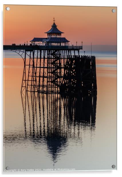 Clevedon Pier with reflection Acrylic by Rory Hailes