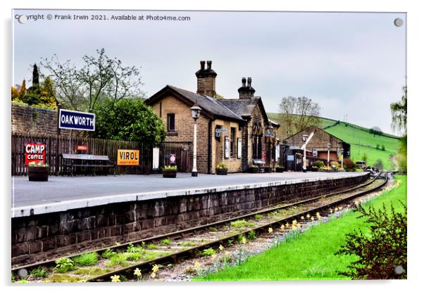 Oakworth railway station. Acrylic by Frank Irwin