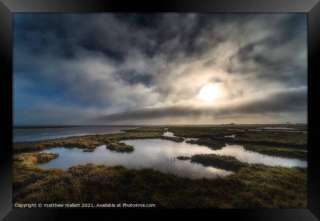 Winter Cold On Hamford Waters Framed Print by matthew  mallett