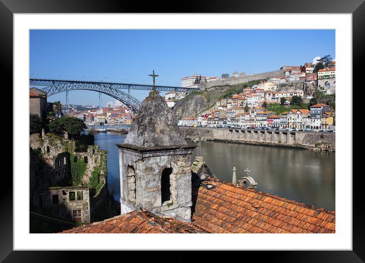 Porto and Gaia Cityscape in Portugal Framed Mounted Print by Artur Bogacki
