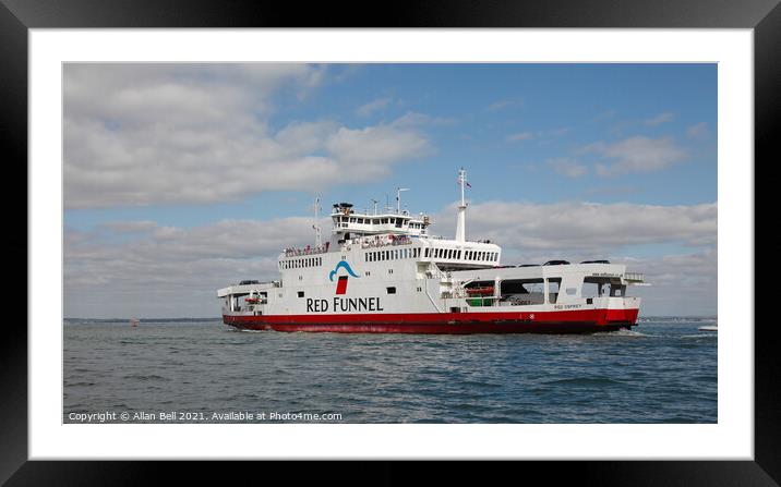 Red Funnel Line ferry Red Osprey Framed Mounted Print by Allan Bell