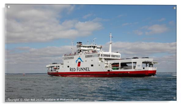 Red Funnel Line ferry Red Osprey Acrylic by Allan Bell