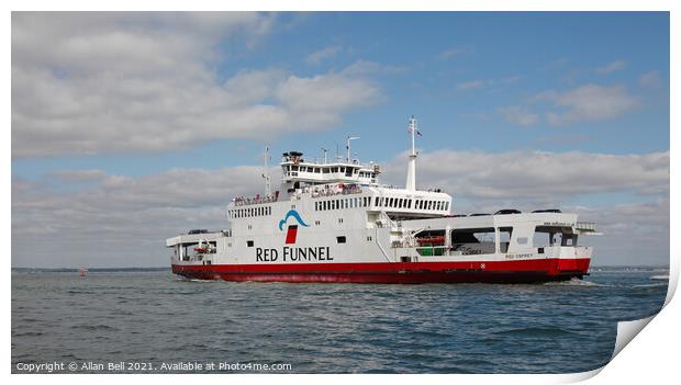 Red Funnel Line ferry Red Osprey Print by Allan Bell