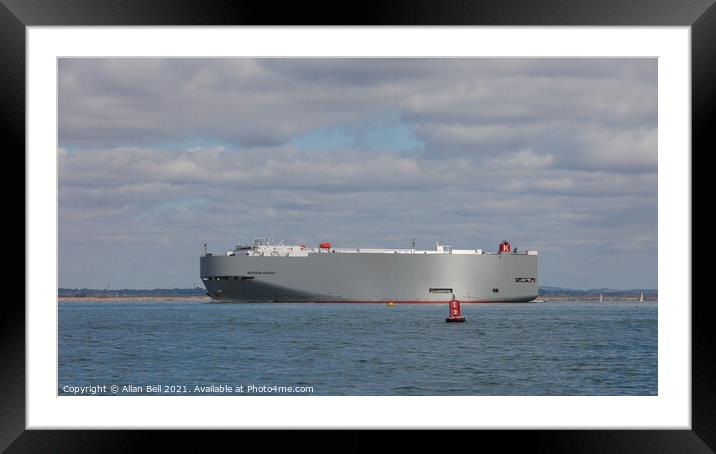 Michigan Highway Car Transporter on Solent Framed Mounted Print by Allan Bell
