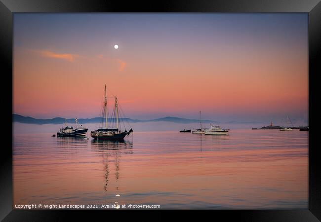 Dawn In The Bay Framed Print by Wight Landscapes
