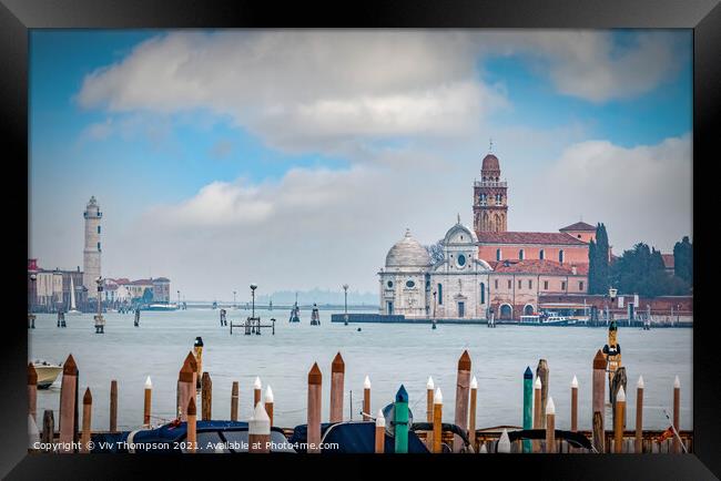 A Hazy Morning in Venice Framed Print by Viv Thompson