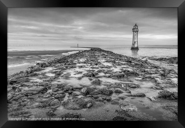 Lighthouse New Brighton Wirral  Framed Print by Phil Longfoot