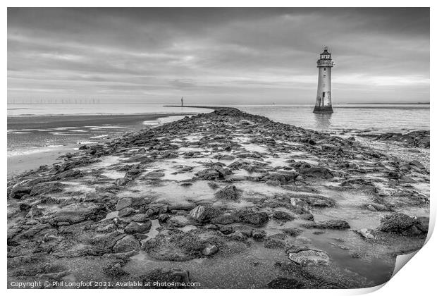 Lighthouse New Brighton Wirral  Print by Phil Longfoot