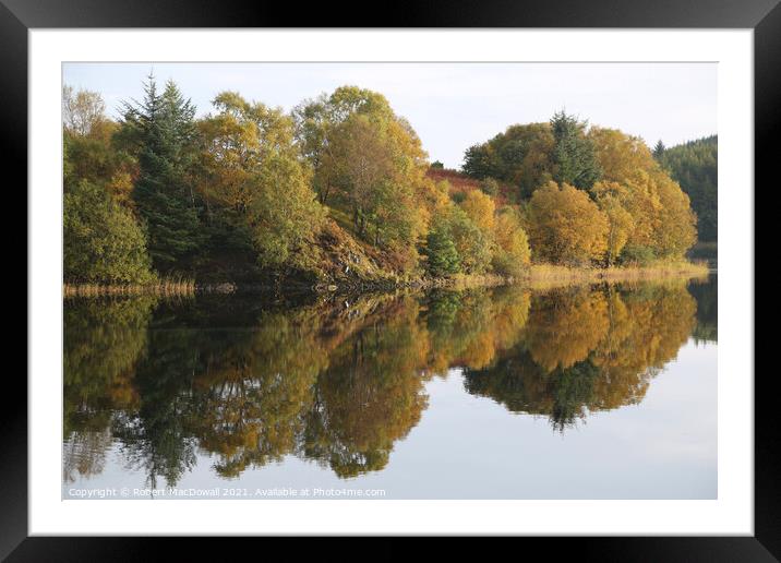 Autumn reflections in the Water of Deugh, Scotland Framed Mounted Print by Robert MacDowall