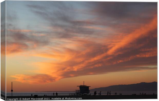 Evening sky from Santa Monica, California Canvas Print by Robert MacDowall