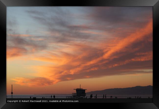 Evening sky from Santa Monica, California Framed Print by Robert MacDowall