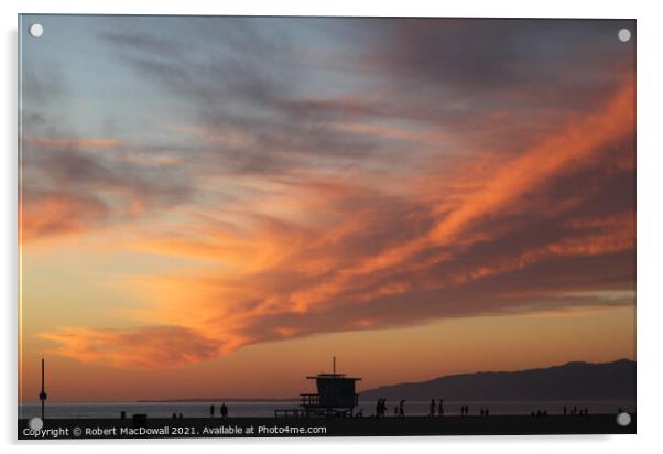 Evening sky from Santa Monica, California Acrylic by Robert MacDowall