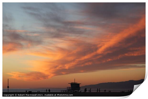 Evening sky from Santa Monica, California Print by Robert MacDowall