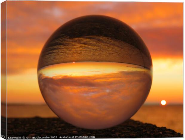 Wonderful sphere sunset  Canvas Print by Ann Biddlecombe