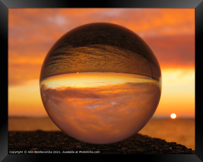 Wonderful sphere sunset  Framed Print by Ann Biddlecombe