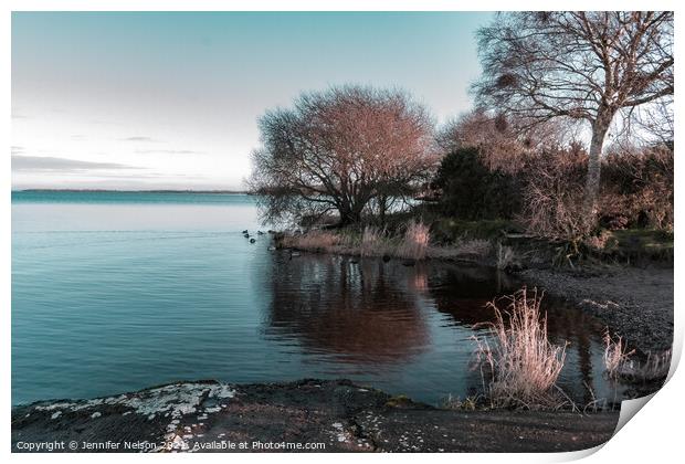 Morning Light at Oxford Island Nature Reserve Print by Jennifer Nelson