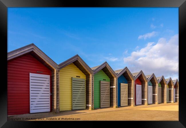 Beach Huts Framed Print by Phil Reay