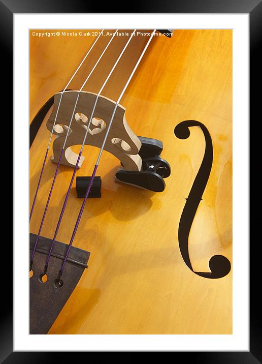 Double Bass Framed Mounted Print by Nicola Clark