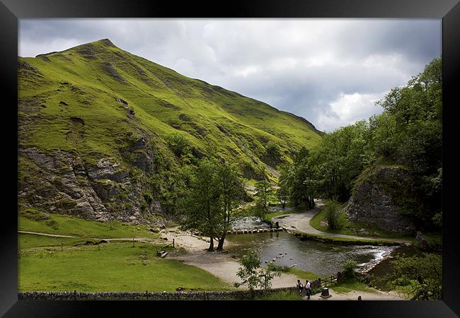 Dovedale Stepping Stones. Framed Print by Darren Burroughs