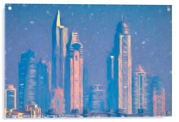 Architecture Of Dubai Art  Acrylic by David Pyatt