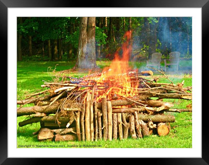 Bonfire Framed Mounted Print by Stephanie Moore