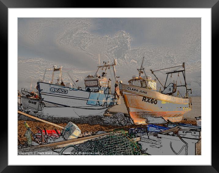 The Fishing Fleet of Hastings Framed Mounted Print by Mark Ward
