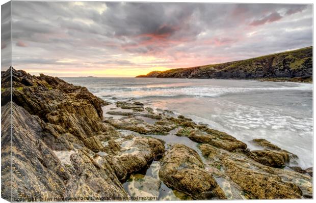 Sunset at Whitesands Bay, Pembrokeshire, Wales Canvas Print by Ian Homewood