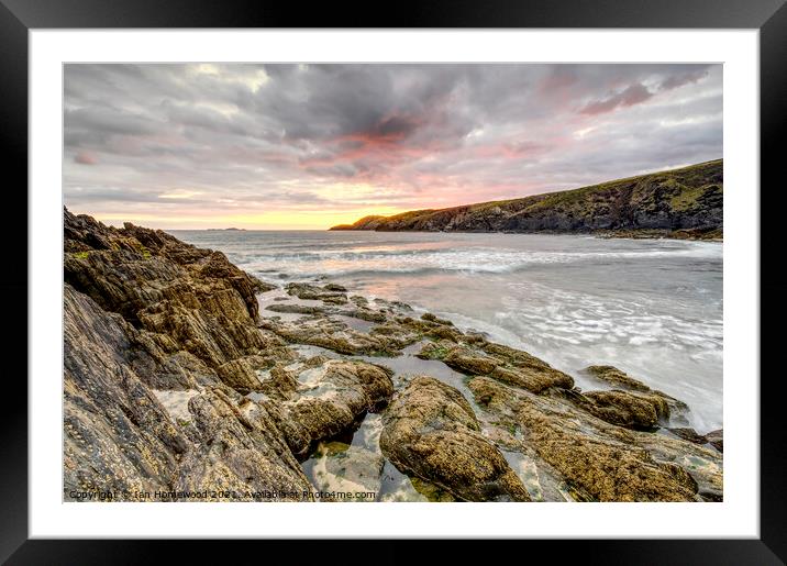 Sunset at Whitesands Bay, Pembrokeshire, Wales Framed Mounted Print by Ian Homewood